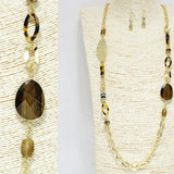 91453, HANDMADE SEMI PRECIOUS STONE LONG NECKLACE