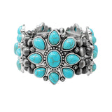 91478, WESTERN TURQUOISE STONE STRETCH BRACELET
