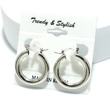 91500, 25MM BOLD METAL ROUND PIN CATCH EARRING