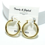 91501, 30MM BOLD METAL ROUND PIN CATCH EARRING