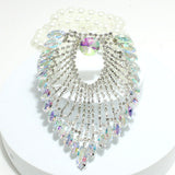 91510, MARQUISE ACCENT RHINESTONE WITH PEARL BEAD STRETCH BRACELET