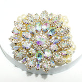 91511, CHUNKY MULTI RHINESTONE WITH PEARL BEAD STRETCH BRACELET