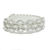 91513, MARQUISE CUBIC ZIRCONIA WITH PAVE RHINESTONE WRAP BRACELET, WEDDING, BRIDAL, PROM