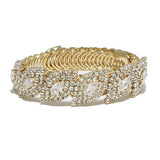 91514, MARQUISE CUBIC ZIRCONIA WITH PAVE RHINESTONE WRAP BRACELET, WEDDING, BRIDAL, PROM