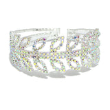 91517, MARQUISE ACCENT PAVE RHINESTONE CUFF BRACELET, WEDDING, BRIDAL, PROM