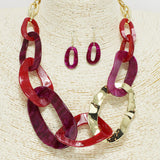 91541, WAVY GEOMETRIC CELLULOID ACETATE NECKLACE