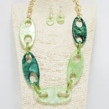 91542, OVAL CELLULOID ACETATE NECKLACE