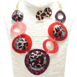 91544, LEOPARD CELLULOID ACETATE NECKLACE