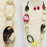 91548, CELLULOID ACETATE ACCENT LONG NECKLACE