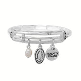 91564, "SERENITY PRAYER" CHARM STRETCH BRACELET, RELIGIOUS