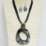 91570, LEOPARD PRINT CELLULOID ACETATE NECKLACE