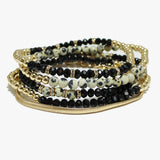 91578, MULTI LAYERED BEADED STRETCH BRACELET