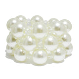 91587, 3PCS CHUNKY PEARL STATEMENT STRETCH BRACELET