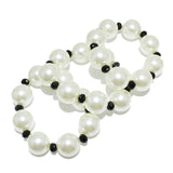 91587, 3PCS CHUNKY PEARL STATEMENT STRETCH BRACELET
