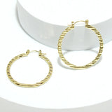 91623, 40MM TEXTURED ROUND METAL PIN CATCH EARRING