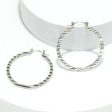 91623, 40MM TEXTURED ROUND METAL PIN CATCH EARRING