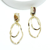 91644, OVAL RESIN ACCENT GEOMETRIC EARRING