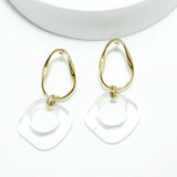 91645, CLEAR ACRYLIC GEOMETRIC EARRING