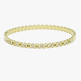 91666, CLASSIC ROMAN NUMERAL CUBIC ZIRCONIA STAINLESS STEEL OPEN BRACELET