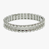 91671, SPIKE KNOT ACCENT CUBIC ZIRCONIA STAINLESS STEEL OPEN BRACELET