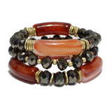 91684, CELLULOID ACETATE TUBE MULTI LAYERED BEAD STRETCH BRACELET