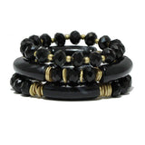 91684, CELLULOID ACETATE TUBE MULTI LAYERED BEAD STRETCH BRACELET