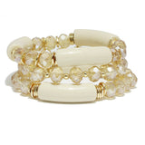 91684, CELLULOID ACETATE TUBE MULTI LAYERED BEAD STRETCH BRACELET