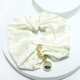 91709, GLITTER ACCENT WITH CHAIN BALL HAIR SCRUNCHIES