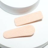 91711, ENGRAVED TREE RUBBER FINISH HAIR CLIP 2PCS/SET