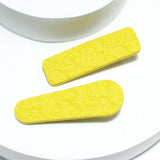 91711, ENGRAVED TREE RUBBER FINISH HAIR CLIP 2PCS/SET