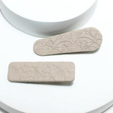 91711, ENGRAVED TREE RUBBER FINISH HAIR CLIP 2PCS/SET