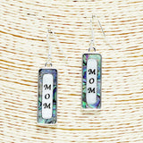 91713, "MOM" RECTANGLE DANGLE EARRING, MOTHER'S DAY