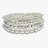 91720, MULTI LAYERED BALL BEAD STRETCH BRACELET