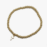 91721, DAINTY CROSS CHARM BEAD STRETCH BRACELET, RELIGIOUS _PLUS SIZE