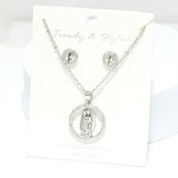 91725, VIRGIN MARY STAINLESS STEEL PENDANT NECKLACE, RELIGIOUS