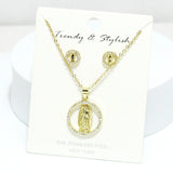 91725, VIRGIN MARY STAINLESS STEEL PENDANT NECKLACE, RELIGIOUS