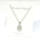 91726, VIRGIN MARY STAINLESS STEEL PENDANT NECKLACE, RELIGIOUS