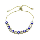 91729, EVIL EYE WITH CUBIC ZIRCONIA ADJUSTABLE BRACELET