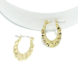 91746, GOLD DIPPED METAL DESIGN PIN CATCH EARRING