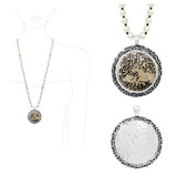 91794, TREE OF LIFE FILIGREE CHARM LONG PENDANT NECKLACE