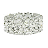 91803, MARQUISE ACCENT RHINESTONE STRETCH BRACELET, WEDDING, BRIDAL, PROM