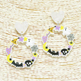 91823, HALLOWEEN THEME ACRYLIC DANGLE EARRING