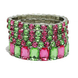 91826, RHINESTONE MULTI LAYERED STRETCH BRACELET