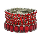 91826, RHINESTONE MULTI LAYERED STRETCH BRACELET
