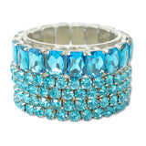 91826, RHINESTONE MULTI LAYERED STRETCH BRACELET