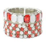 91826, RHINESTONE MULTI LAYERED STRETCH BRACELET