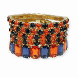 91826, RHINESTONE MULTI LAYERED STRETCH BRACELET