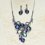 91829, FLOWER ACCENT STATEMENT NECKLACE