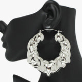 91862, OVERSIZED METAL DOOR KNOCKER PIN CATCH EARRING