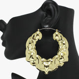 91862, OVERSIZED METAL DOOR KNOCKER PIN CATCH EARRING